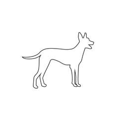 Dog line icon on white. Vector modern flat