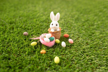 Easter bunny on grass