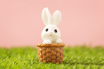 Easter bunny on grass
