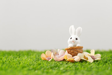 Easter bunny on grass