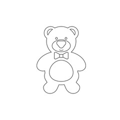 Cute teddy bear line icon. Vector illustration