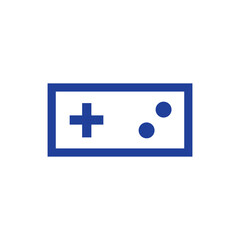 Joystick videogame controller. Gamer controlling device vector icon.