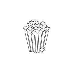 Popcorn line icon in flat style. Vector