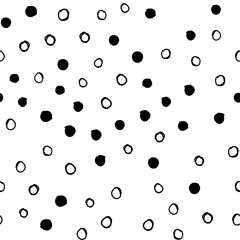 Random dots seamless pattern. Doodle circles texture background.