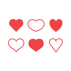 Hearts icon set. Valentine's day heart vector.