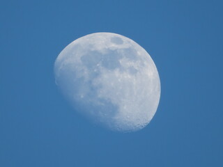 Moon, blue, Easter, spring, sky, space, half, zoom, wideness, afternoon, moment, width, north, Finland, beautiful, lone