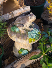 Garden figurines. Clay figures for garden decoration