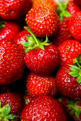 Fresh ripe strawberry closeup .