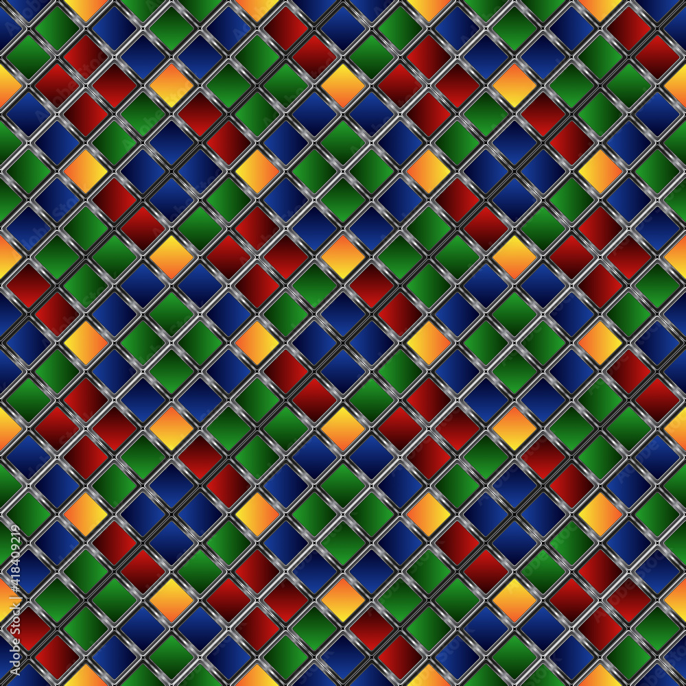 Poster abstract geometric background of color squares. multicolored mosaic. gradient square pattern.