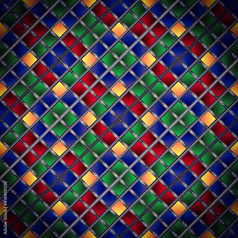 Poster abstract geometric background of color squares. multicolored mosaic. gradient square pattern.