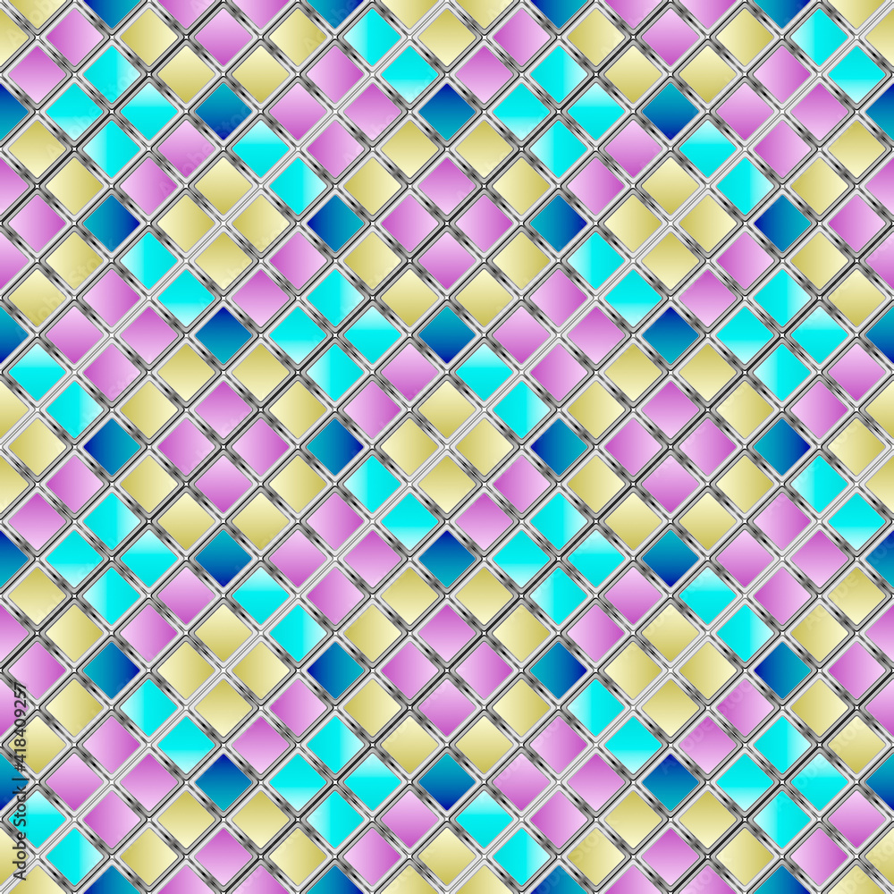 Poster abstract geometric background of color squares. multicolored mosaic. gradient square pattern.