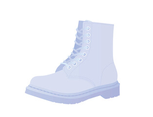 White military boot. vector illustration