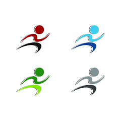 human people logo design vector icon template