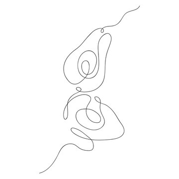 recommend clip art: Illustration of avocado style line art.