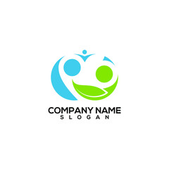 human people logo design vector icon template