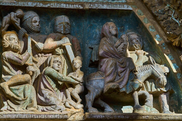 OLITE, NAVARRA SPAIN FEBRUARY 20 2021: CHURCH OF SANTA MARIA LA REAL