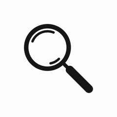 Search icon. Magnifying glass icon, vector magnifier or loupe sign.