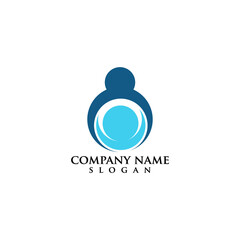 human people logo design vector icon template