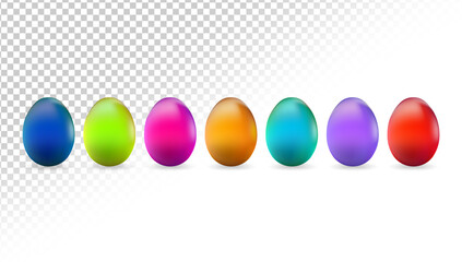 colorful easter eggs of different colors, easter vector illustration