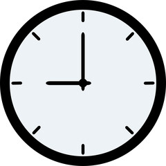 SIMPLE CLOCK FLAT DESIGN VECTOR ILLUSTRATION