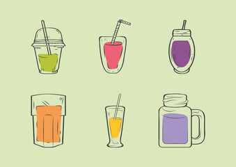 six smoothies drinks