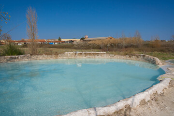Pools with thermal water Bulicame in Lazio, Italy