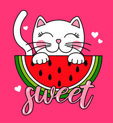 gato y sandia dulce