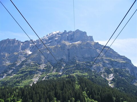 Mattenberg mountain, Switzerland as seen from the foot of the Pfinstegg cable car