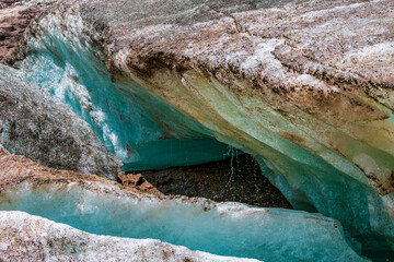 melting glaciers in the Alps..Pasterze Glacier.