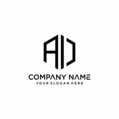 creative monogram logo design template