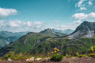 Panoramic view of the Austrian Alps.