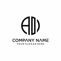 ao letter logo design template