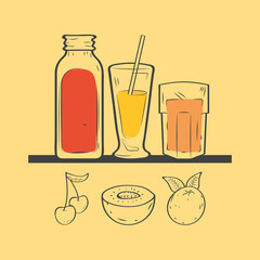 smoothies and fruits