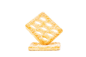 biscuit isolated on white background. cookie snack cut out