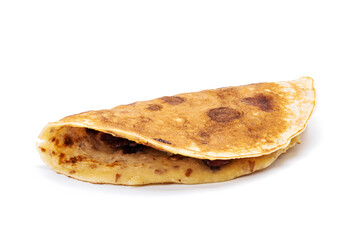 pancake isolated on white background. slapjack with cranberry cut out