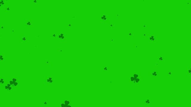 3 Leaf Clover Shamrock Saint Patrick's Day 17 march Ireland green Background seamless loop 