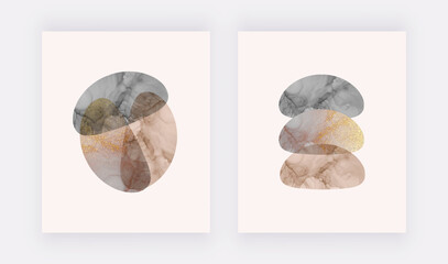 Nude and black alcohol ink cover design
