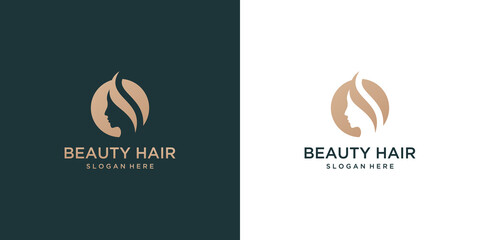 beautiful woman face logo design inspiration