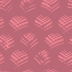  seamless pattern circles from stripes brush. Minimalistic dusty rose mauve pattern