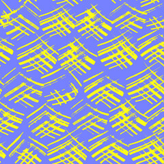  seamless pattern circles from stripes brush. Minimalistic yellow pattern