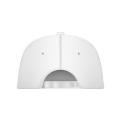 Vector realistic Baseball cap. Realistic baseball cap template back view. Mockup and blank template of baseball uniform cap with back side view. Isolated vector illustration