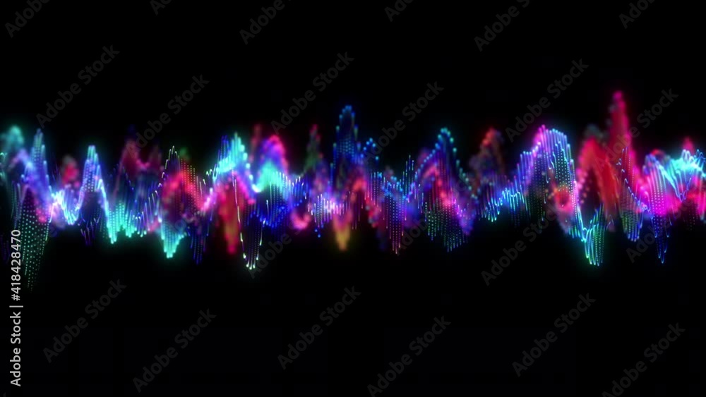 Poster animation. abstract glowing lines background. wavy form neon line structure. futuristic blue,red col