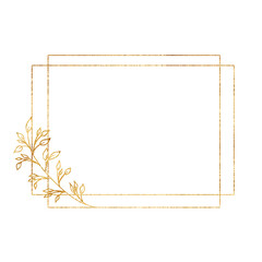 Gold frame isolated on a white background. Holiday cards. Wedding invitations.