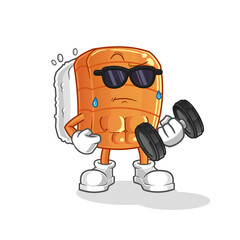 sushi lifting dumbbell vector. cartoon character