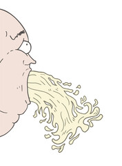 Funny man vomiting draw