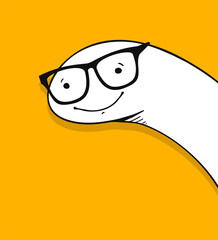 Funny worm illustration