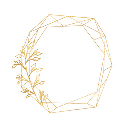 Gold frame isolated on a white background. Holiday cards. Wedding invitations.