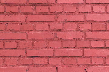 Texture of a red brick wall of a house.