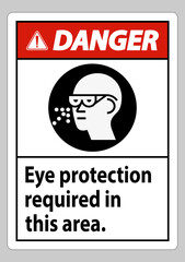 Warning Sign Eye Protection Required In This Area