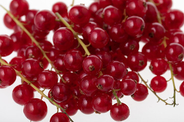 Fresh raw red currant berries isolated on white